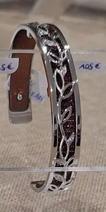 UN BIJOU A PARIS - Cuir 8 mm MAN Rouge lurex / Orange - cuir ( CMA0-CGY-R08)